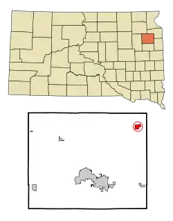 Location in Codington County and the state of South Dakota