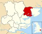 Colchester shown within Essex