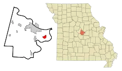 Location of Taos, Missouri