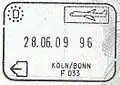 Exit stamp for air travel, issued at Cologne Bonn Airport