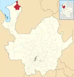 Location of the municipality and town of Arboletes in the Antioquia Department of Colombia