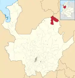 Location of the municipality and town of Nechí in the Antioquia Department of Colombia