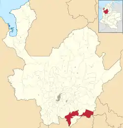 Location of the municipality and town of Sonsón in the Antioquia Department of Colombia