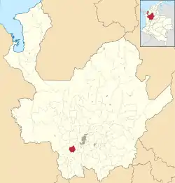 Location of the municipality and town of Titiribí in the Antioquia Department of Colombia