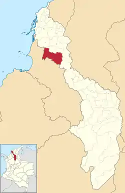 Location of the municipality and town of El Carmen de Bolívar in the Bolívar Department of Colombia