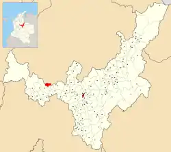 Location of the municipality and town of Tununguá in the Boyacá Department of Colombia