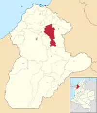 Location in the Department of Cordoba.