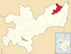Location of the municipality and town of Norcasia, Caldas in the Caldas Department of Colombia.