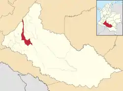 Location of the municipality and town of La Montañita in the Caquetá Department of Colombia.