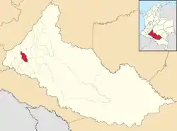 Location of the municipality and town of Morelia, Caquetá in the Caquetá Department of Colombia.