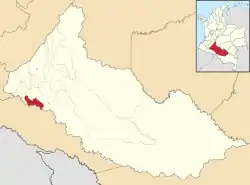 Location of the municipality and town of Solita in the Caquetá Department of Colombia.