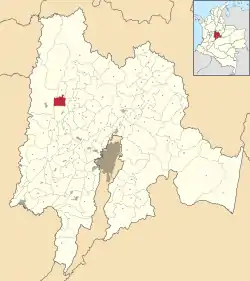 Location of the municipality and town of Gómez Plata in the Antioquia Department of Colombia