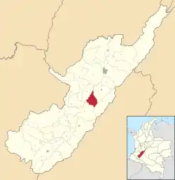 Location of the municipality and town of Hobo, Huila in the Huila Department of Colombia.