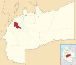Location of the municipality and town of Lejanías in the Meta Department of Colombia.