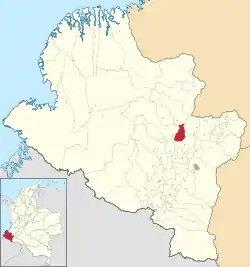 Location of the municipality and town of El Peñol in the Nariño Department of Colombia