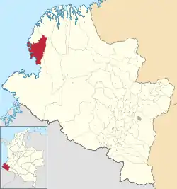 Location of the municipality and town of Francisco Pizarro, Nariño in the Nariño Department of Colombia.