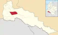 Location of the municipality and town of Puerto Caicedo in the Putumayo Department of Colombia.