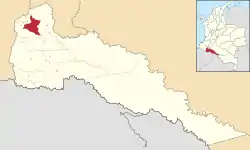 Location of the municipality and town of San Francisco, Putumayo in the Putumayo Department of Colombia.