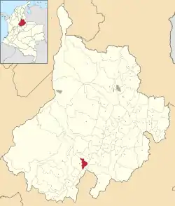 Location of the municipality and town of Aguada in the Santander Department of Colombia