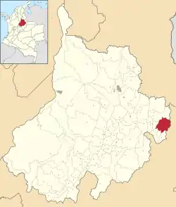 Location of the municipality and town of Carcasí in the Santander Department of Colombia