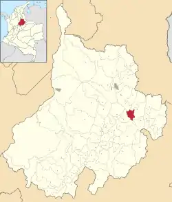 Location of the municipality and town of Cepitá in the Santander Department of Colombia
