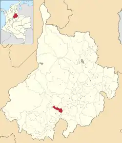 Location of the municipality and town of El Guacamayo in the Santander Department of Colombia.
