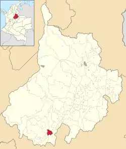 Location of the municipality and town of Guavata in the Santander Department of Colombia.