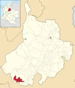 Location of the municipality and town of La Belleza in the Santander  Department of Colombia.