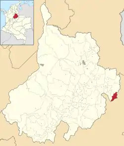 Location of the municipality and town of Macaravita in the Santander Department of Colombia.