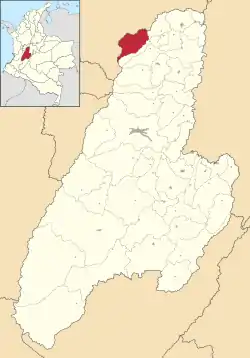 Location of the municipality and town of Herveo in the Tolima Department of Colombia.