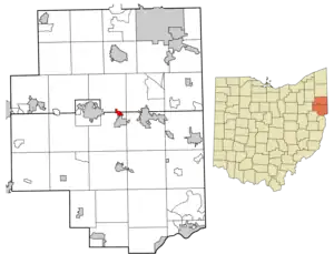 Location of Washingtonville in Columbiana County and the State of Ohio