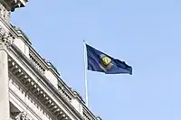 The Commonwealth Flag flying above the Foreign and Commonwealth Office on Commonwealth Day 2017