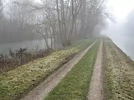 The Loing (left) and the canal du Loing (right) at Conflans-sur-Loing