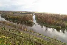 Confluence of the Elbe with a channel of the Vltava