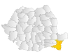 Map of Romania highlighting Constanța County
