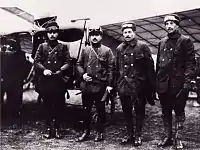 1914 Istanbul–Cairo flight, left to right: Sadık Bey, İsmail Hakkı Bey, Fethi Bey and Nuri Bey