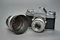 The Contaflex III a single-lens reflex camera from West Germany from 1957, with additional 115&nbsp;mm lens
