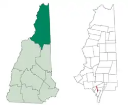 Location in Coös County, New Hampshire