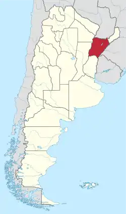 Location of Corrientes within Argentina