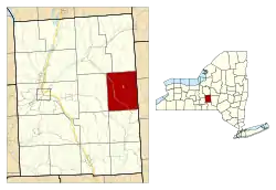 Location within Cortland County and New York