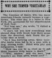 Adele Capell convert to vegetarianism