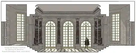 Cross-section of the Grand Vestibule (great vestibule), 1658 to 1803