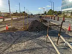 Construction progress of Courtneypark Station in August 2022