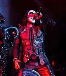 Dani Filth performing with Cradle of Filth in 2015