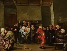 Objects used in a 17th-century painting in the National Museum in Warsaw depicting a wedding in a peasant house are an allusion.