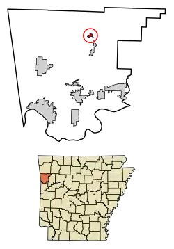 Location of Chester in Crawford County, Arkansas.