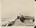 Crews replacing riprap at Galveston Seawall after a 1915 hurricane