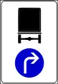Turn right for Vehicles Carrying Dangerous Goods