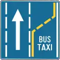 End of lane for buses and taxis