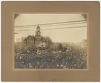 President Theodore Roosevelt delivering a speech in Sherman, Texas during April 1905